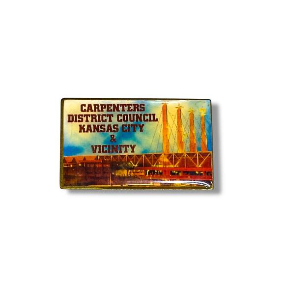 Vintage Resin Lapel Pin Carpenters District Council Kansas City and Vicinity - Picture 1 of 5